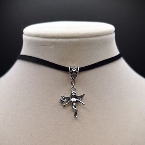 Handmade Black Velevt Angel Choker Y2k